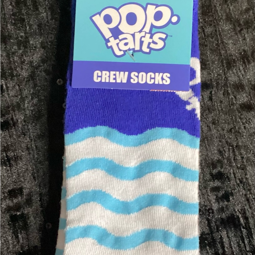 Pop Tarts Blue and White Crew Socks 6-13